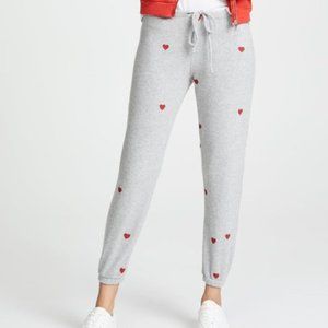 Chaser Love Red Heart Knit Slouchy Pants